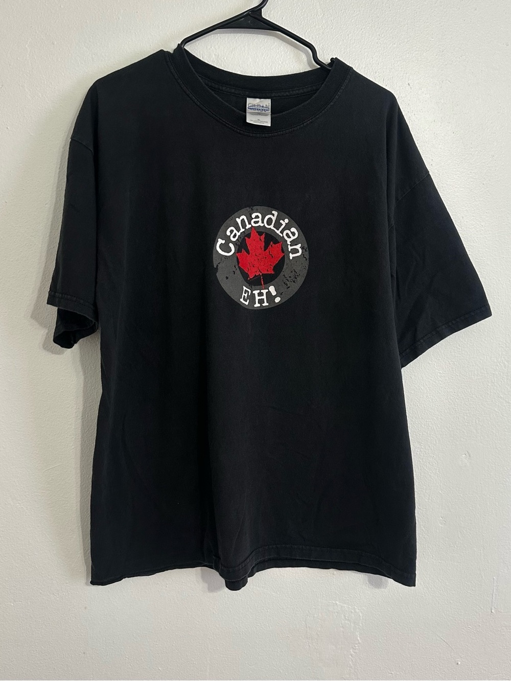 Canadian Eh Gildan Black Double Sided Graphic T-Shirt